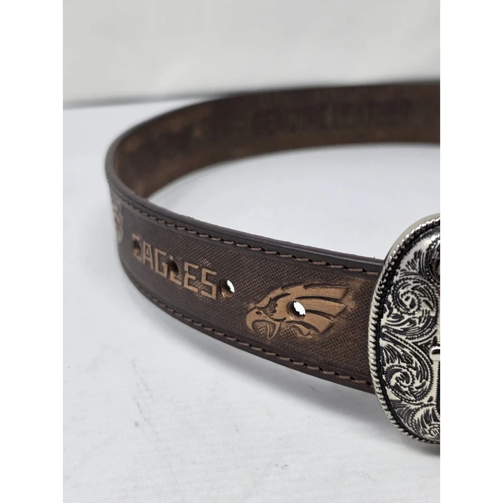 Philadelphia eagles NFL genuine leather western belt buckle belt Sz  30-32
